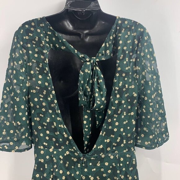 Tularosa Women's Ziggy Hunter Green Floral Midi‎ Dress Size M NWT - Picture 5 of 16